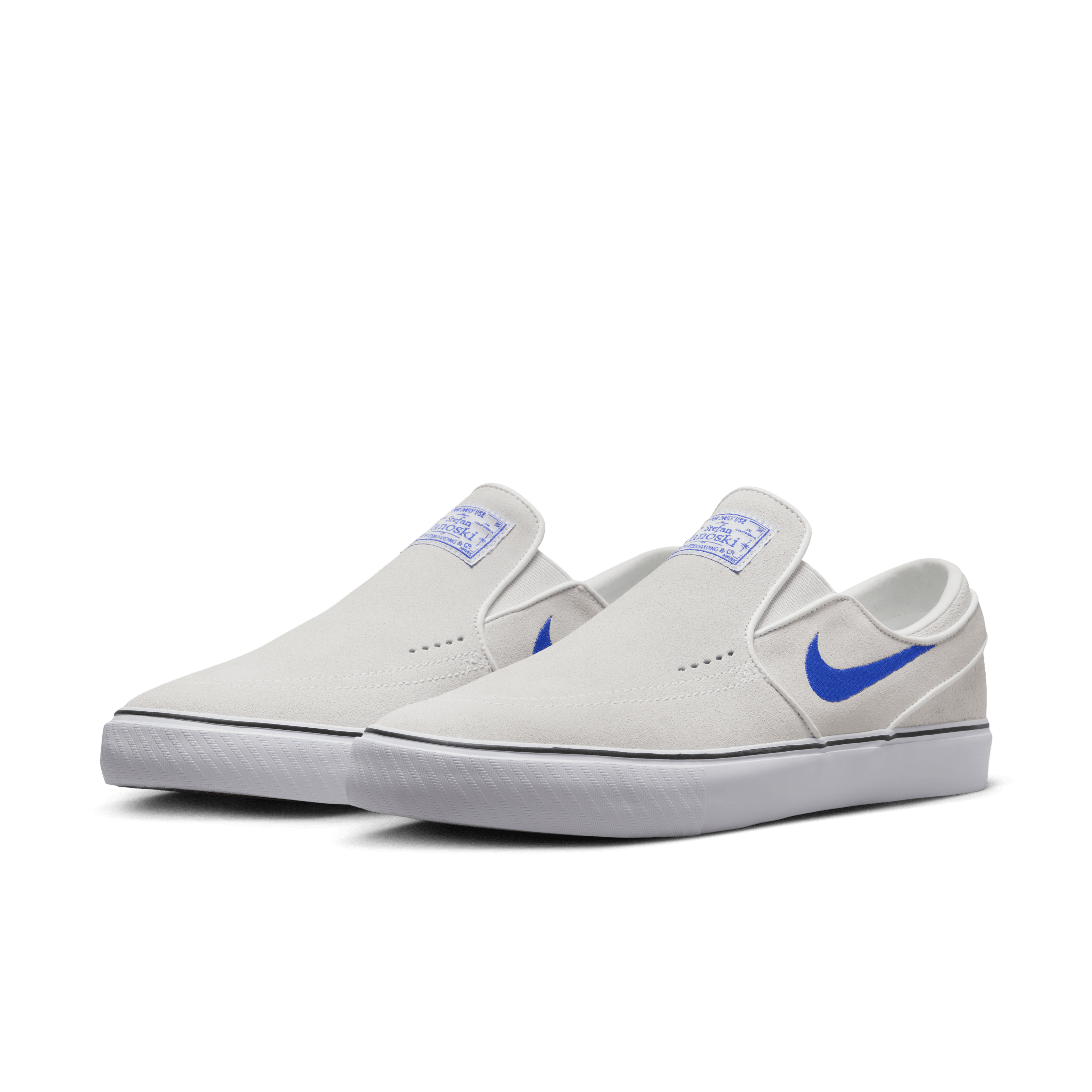 Nike SB Janoski Summit White Blue Suede Skate Shoes MainPlace Mall